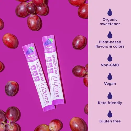 Ultima Replenisher Daily Electrolyte Drink Mix – Grape, 20 Stickpacks – Hydration Packets Ultima Replenisher Au supplements