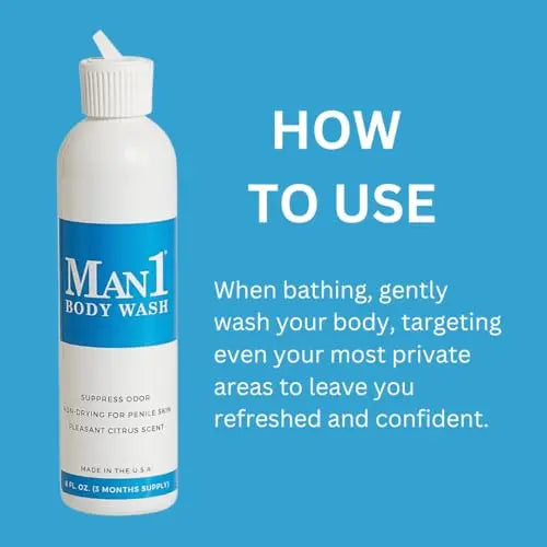 Man1 Body Wash, Anti-Odor Intimate Penile Cleanser For Down There Care, Hydrates Man1 Man Oil Au supplements