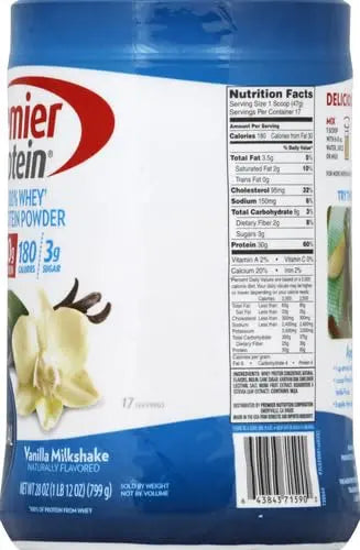 Premier Protein Powder, Vanilla Milkshake, 30g Protein, 1g Sugar, 100% Whey Protein Premier Protein Au supplements