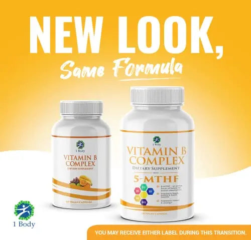 1 Body Vitamin B Complex – 5-MTHF Folate with B1, B2, B5, B6 1 Body Au supplements