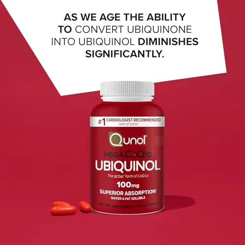 Qunol Ubiquinol CoQ10 100mg Softgels, Qunol Mega Ubiquinol 100mg - Superior Absorpti Qunol Au supplements