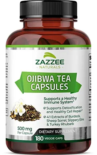 Zazzee Extra Strength Ojibwa Tea 500 mg, 180 Vegan Capsules, Rene Caisse's Original Zazzee Au supplements