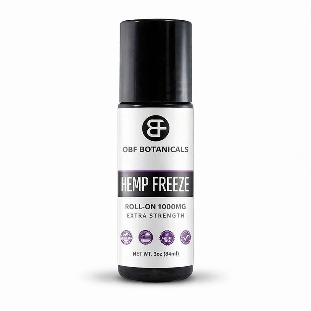 OBF Botanicals Hemp Roll On 3 Oz Instant Effect Topical Pain Relief Hemp Extract and Menthol Concentrated Roll On for Aching Muscles, Joint Relief, Ligaments - 1000mg OBF Botanicals Au supplements