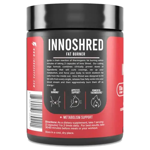 Inno Shred - Day Time Fat Burner | 100mg Capsimax, Grains of Paradise, Organic Caffeine InnoSupps Au supplements