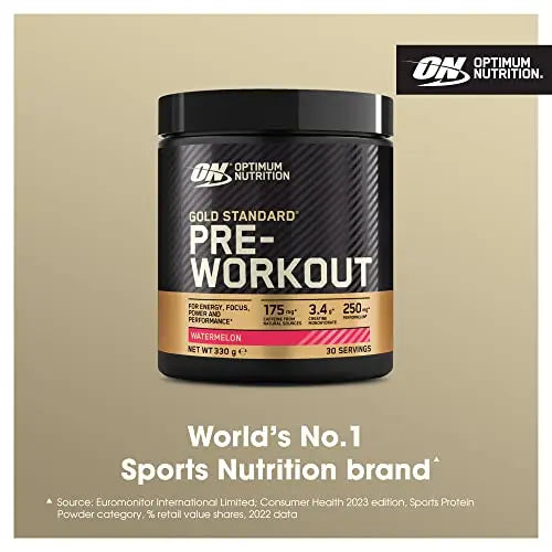 Optimum Nutrition Gold Standard Pre Workout Watermelon Flavoured Powder, 330g Optimum Nutrition Au supplements