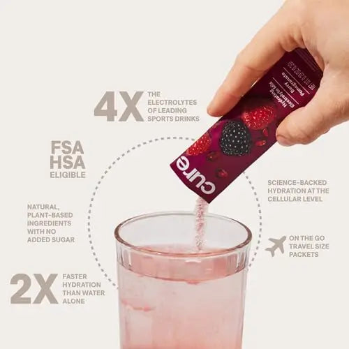 Cure Hydrating Plant Based Electrolyte Mix | FSA & HSA Eligible | Powder for Dehydration Cure Hydration Au supplements