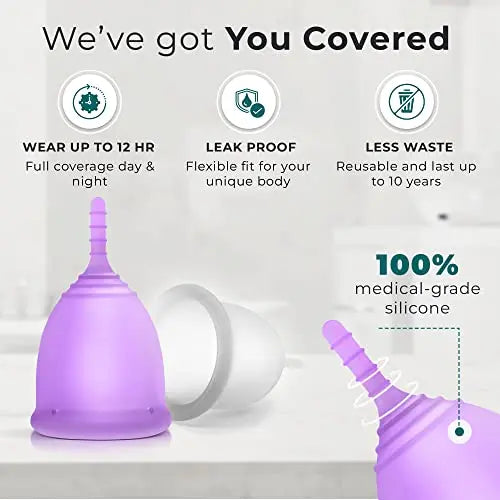CareCup Menstrual Cups - Set of 2 Reusable Period Cups - Premium Design with Soft, Flexible Carecup Au supplements