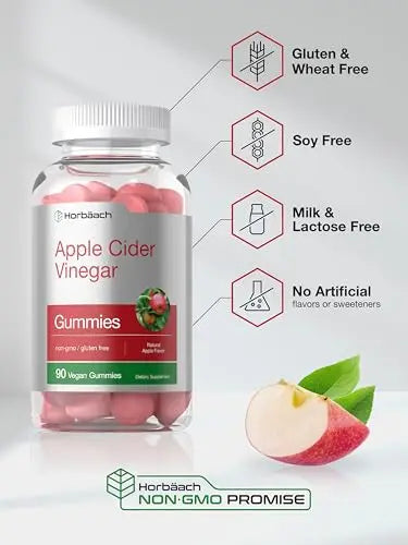 Horbaach Vegan Apple Cider Vinegar Gummies | 90 Count | ACV Supplement | Natural Horbäach Au supplements