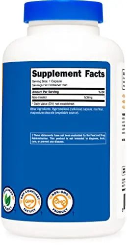 Nutricost Inositol Capsules 500mg, 240 Capsules - Veggie Capsules, Non-GMO, Gluten Nutricost Au supplements