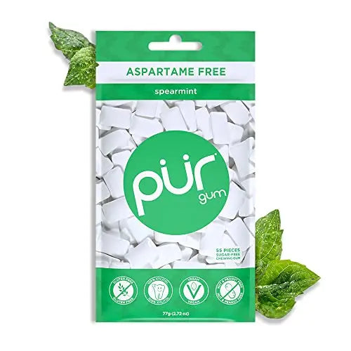 PUR Gum | Aspartame Free Chewing Gum | 100% Xylitol | Natural Spearmint Flavored Gum PUR Au supplements
