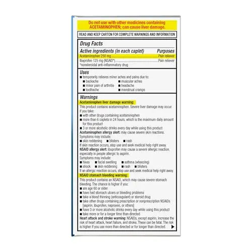 GoodSense Dual Action Acetaminophen and Ibuprofen (NSAID) Tablets, 250 mg/125 mg, Back Pain, 144 Count GoodSense Au supplements