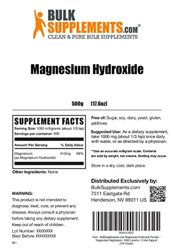 BulkSupplements.com Magnesium Hydroxide Powder - Magnesium Supplement BULKSUPPLEMENTS.COM Au supplements
