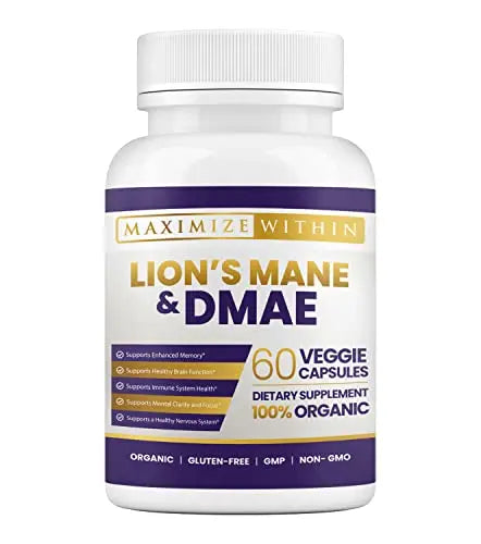 Lion's Mane & DMAE Capsules: Enhance Memory, Boost Mental Clarity Maximum Slim Au supplements