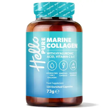 Marine Collagen Capsules - 1855mg - 120 Capsules - Enriched with Hyaluronic Acid & Vitamins C & E Hello Pure Au supplements