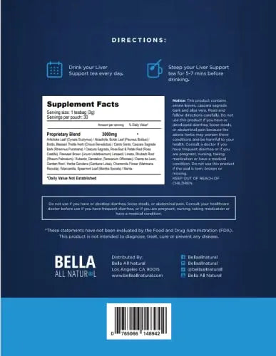 Bella All Natural Liver Detox Drink - Liver Cleanse Detox & Repair Tea with Blessed Thistle Bella All Natural Au supplements