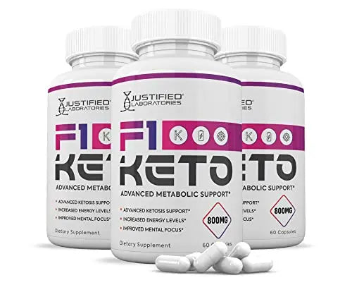 (3 Pack) F1 Keto Pills 800MG Includes goBHB Exogenous Ketones Advanced Ketosis Justified Laboratories Au supplements