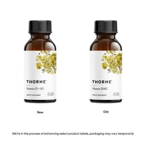 THORNE Vitamin D + K2 Liquid with a metered Dispenser - Vitamins D3 and K2 to Support THORNE Au supplements