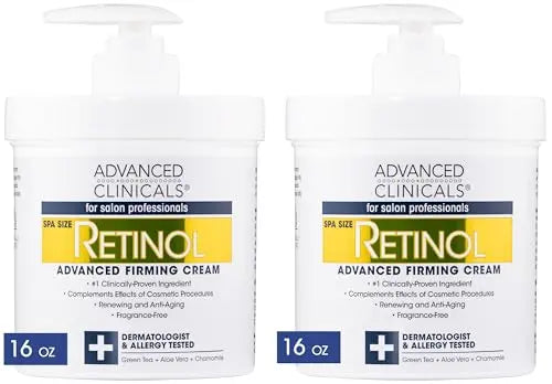 Advanced Clinicals Retinol Cream. Value Set- Two spa size 16oz bottles with pump Advanced Clinicals Au supplements