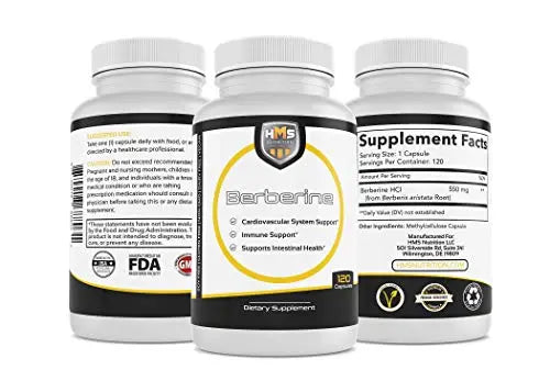 HMS Nutrition 550mg Berberine HCL from Berberis Aristata Root HMS Nutrition Au supplements