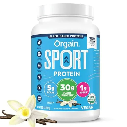 Orgain Organic Sport Vegan Protein Powder, Vanilla - 30g Plant Based Protein, For Pre-Work Orgain Au supplements