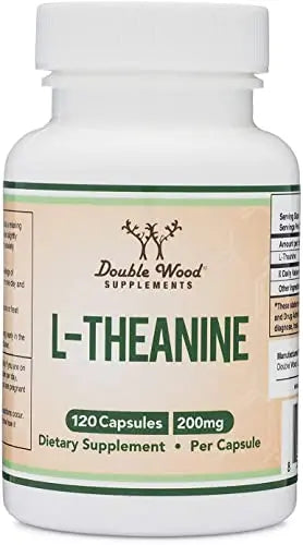 L-Theanine Supplement 200mg, 120 Capsules (Soy Free, Gluten Free, Non-GMO Double Wood Supplements Au supplements