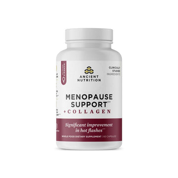 Ancient Nutrition Menopause Support + Collagen Supplement, Hydrolyzed Collagen Peptides, Key Clinically Validated Superfoods, Significant Improvement in Hot Flashes and Sleep Quality, 60 Capsules Ancient Nutrition Au supplements