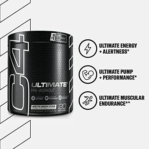 C4 Ultimate Pre Workout Powder Arctic Snow Cone - Sugar Free Preworkout Energy Cellucor Au supplements
