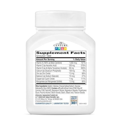 21st Century Ace Antioxidant Tablets, 75Count 21st Century Au supplements