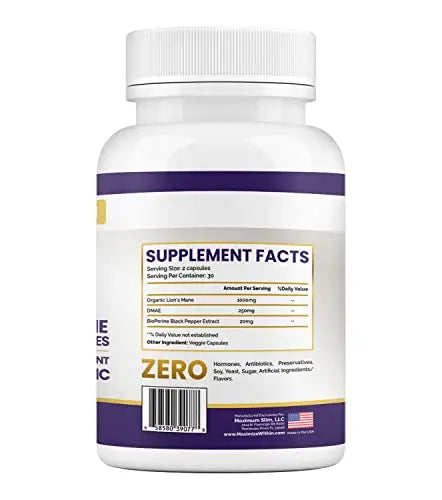 Lion's Mane & DMAE Capsules: Enhance Memory, Boost Mental Clarity Maximum Slim Au supplements