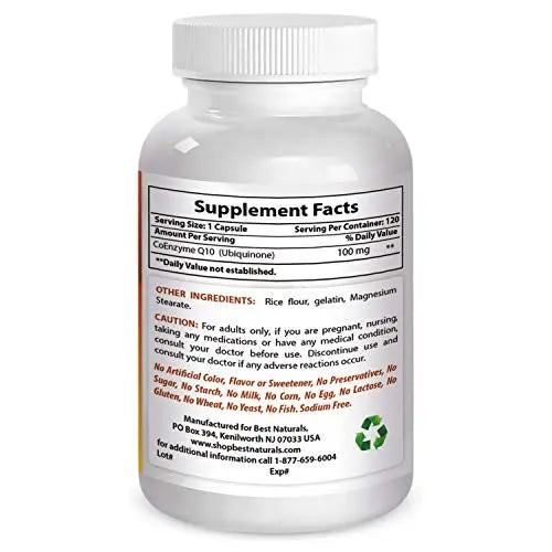 Best Naturals COQ10 100 mg 120 Capsules Best Naturals Au supplements