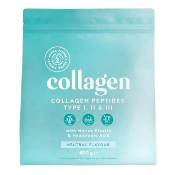 Collagen Powder with Hyaluronic Acid 400g - Collagen Peptides Supplement + Amino Acids Alpha Foods Au supplements