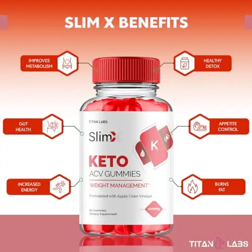 (3 Pack) SlimX Keto ACV Gummies, SlimX Keto ACV Advanced Weight Loss 1000MG Apple Titan Labs Au supplements