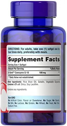 Puritan's Pride CoQ10 100mg, Supports Heart Health, 240 Rapid Release Softgels Puritan's Pride Au supplements