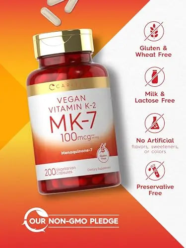 Carlyle Vitamin K2 MK7 100mcg | 200 Vegan Capsules | Menaquinone-7 Supplement Carlyle Au supplements