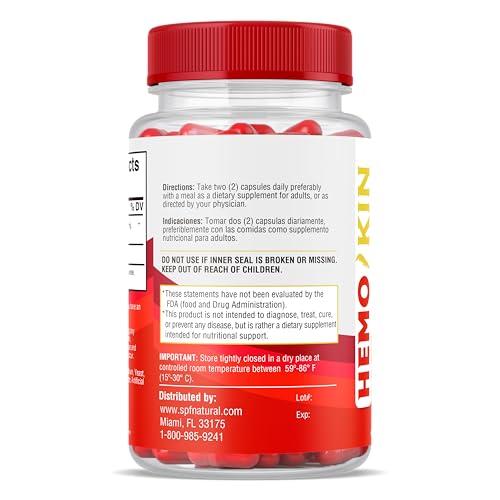 SPF Natural Products HEMOKIN with Sangre de Drago – Hemorrhoid and Fissure Relief Supplement, Helps with Itching, Swelling, Pain Relief (60 Caps) (1) SPF Natural Products Au supplements