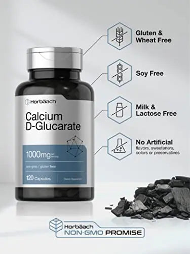 Calcium D-Glucarate 1000mg | 120 Capsules | Non-GMO, Gluten Free Supplement Horbäach Au supplements