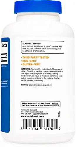 Nutricost Inositol Capsules 500mg, 240 Capsules - Veggie Capsules, Non-GMO, Gluten Nutricost Au supplements