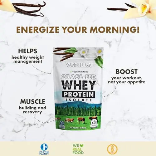Opportuniteas Vanilla Whey Protein Powder - Grass Fed Whey Isolate + Real Sugar & Vanilla Opportuniteas Au supplements
