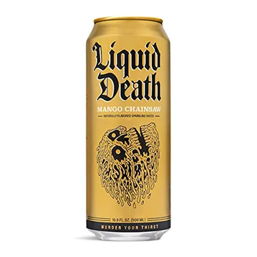 Liquid Death Flavored Sparkling Water with Agave, Mango Chainsaw, 16.9 oz Tallboys Liquid Death Au supplements
