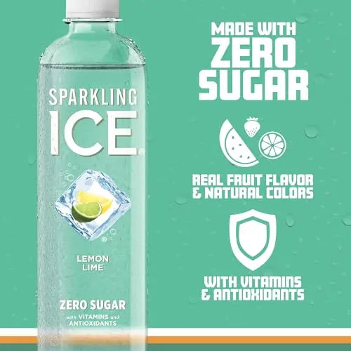 Sparkling Ice, Lemon Lime Sparkling Water, Zero Sugar Flavored Water, with Vitamins Sparkling ICE Au supplements