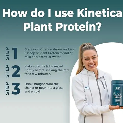 Kinetica Vanilla Flavour Plant Protein 1kg | Blend of Pea and Rice Protein | Vegan Kinetica Au supplements