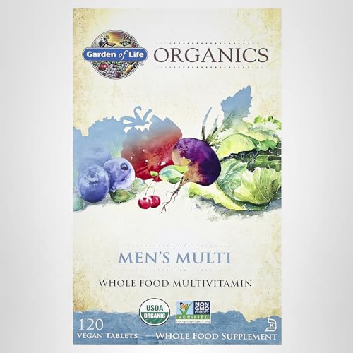 Garden of Life Organics Whole Food Multivitamin for Men, 120 Tablets, Vegan Mens Vitamins and Minerals for Health and Well-Being, Certified Organic Vegan Multi Garden of Life Au supplements