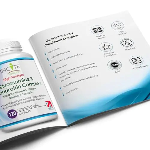 Glucosamine and Chondroitin High Strength Complex with MSM, Vitamin C, Ginge Incite Nutrition Au supplements