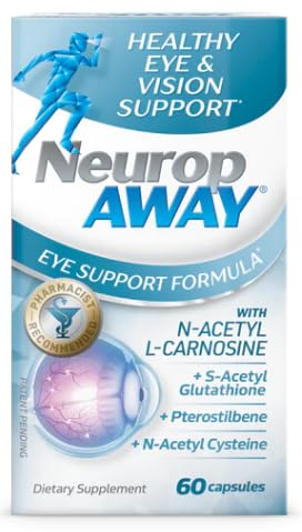 NeuropAWAY Eye Support Supplement 60CT with Lutein N-Acetyl L-Carnosine S-Acetyl Glutathione N-Acetyl Cystiene Pterostilbene Lycopene Zeaxanthin to Support Healthy Vision, Helps Blurry and Dry Eyes NeuropAWAY Au supplements