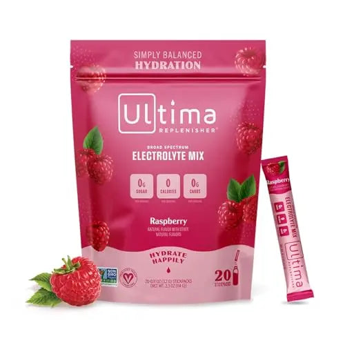 Ultima Replenisher Daily Electrolyte Drink Mix – Raspberry, 20 Stickpacks – Hydration Ultima Replenisher Au supplements