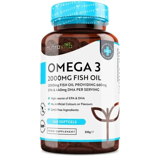 Omega 3 2000mg with 660mg EPA & 440mg DHA per Serving - 240 Softgel Capsules Nutravita Au supplements