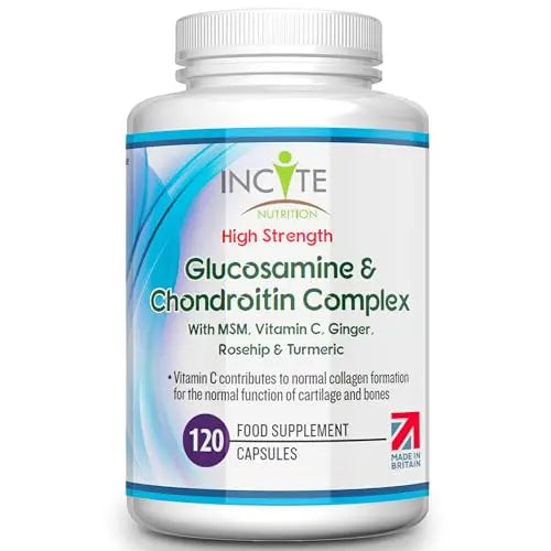 Glucosamine and Chondroitin High Strength Complex with MSM, Vitamin C, Ginge Incite Nutrition Au supplements