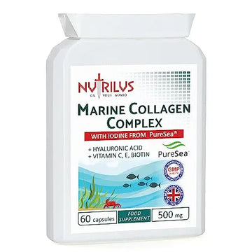 Marine Collagen Complex 60 Capsules 500mg with PureSea Seaweed Providing Iodine Nutrilus Au supplements