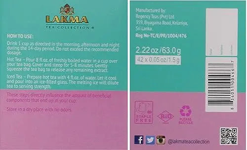 Lakma 14 Day Cleanse Kit Green Tea - 42 Tea Bags HYLEYS Au supplements