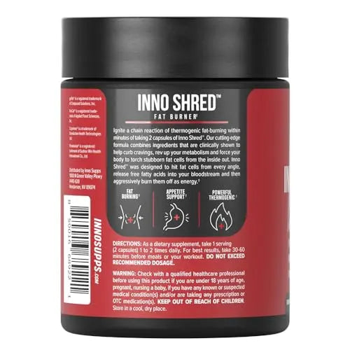 Inno Shred - Day Time Fat Burner | 100mg Capsimax, Grains of Paradise, Organic Caffeine InnoSupps Au supplements
